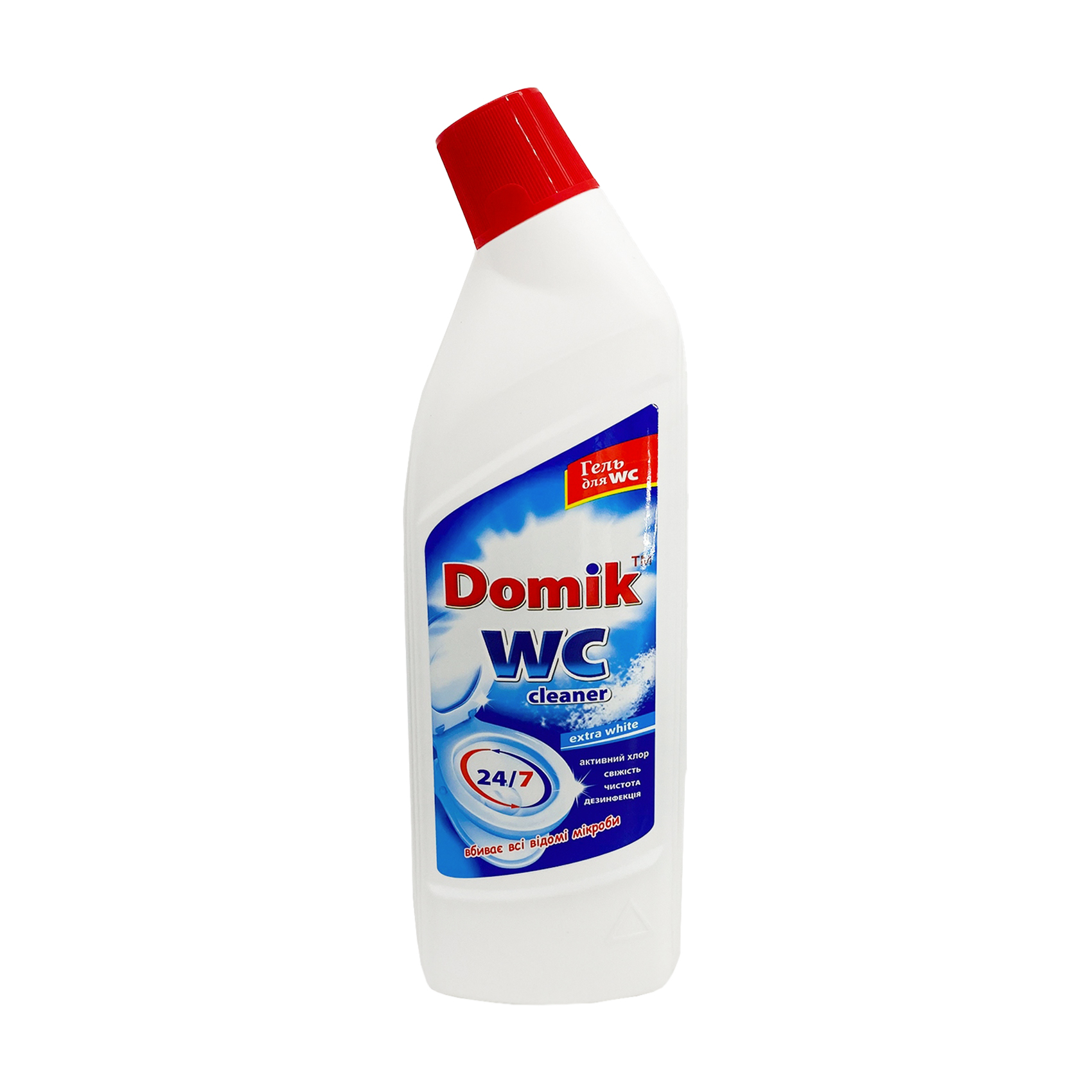 Гель для туалету Domik Expert WC Cleaner Extra White Активний хлор, 1 л